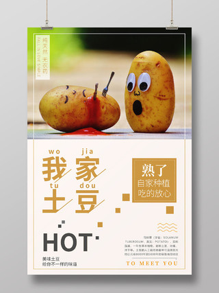 简约大气有我家土豆熟了马铃薯土豆宣传海报